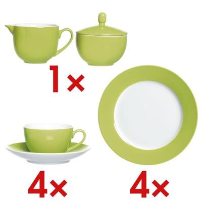 Kaffeeservice-Set »Doppio«, bestehend aus: 4 Kaffeetassen inkl. 4 Untertassen, 4 grün, Ritzenhoff & Breker