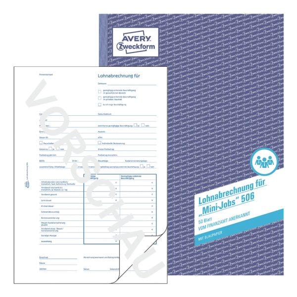 Avery Zweckform Formularbuch 506 »Lohnabrechnung« weiß, 21x29.7 cm Image