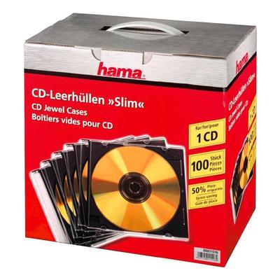 CD/DVD/Blu-ray-Leerhüllen »Slimline« - 100er-Set transparent, Hama, 12.5x14.2x0.52 cm