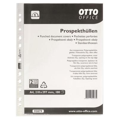 OTTO Office Budget Prospekthüllen A4 glasklar - 100 Stück transparent, 23.1x30.4 cm