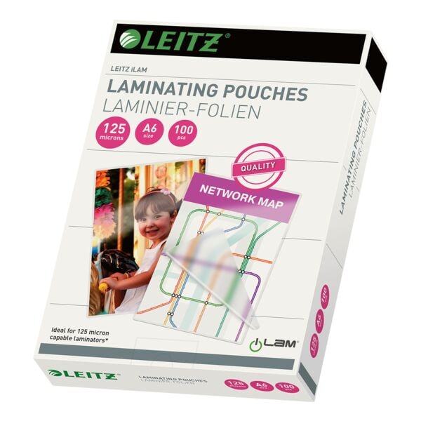 Leitz Laminierfolien iLAM A6 100 Stück 125 mic transparent, 11.1x15.4 cm Image