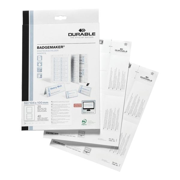 Durable Einsteckschilder »145802« weiß, 10x5.2 cm Image