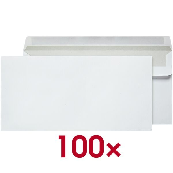 OTTO Office Briefumschläge DL ohne Fenster mit Selbstklebung - 1000 Stück weiß, 22x11 cm Image
