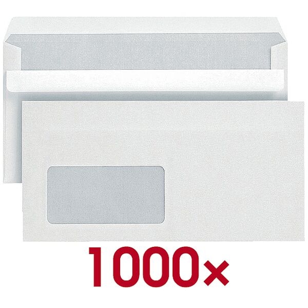 Mailmedia Briefumschläge DL mit Fenster und Selbstklebung - 1000 Stück weiß, 22x11 cm