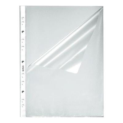 Herlitz Prospekthülle A4 genarbt - 100 Stück transparent, 23x31 cm