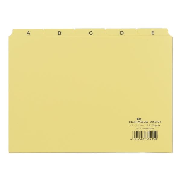 Durable Leitregister A5 (148 x 210 mm), A-Z gelb, 21x14.8 cm Image