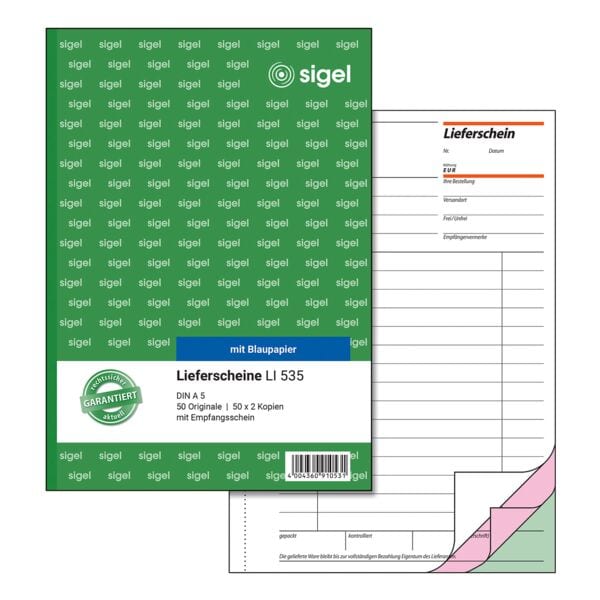 Sigel Formularbuch »Lieferschein mit Empfangsschein« LI535 rosa Image