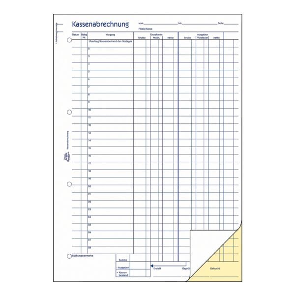 Avery Zweckform Formularbuch »Kassenabrechnung mit MwSt.« gelb, 21x29.7 cm Image