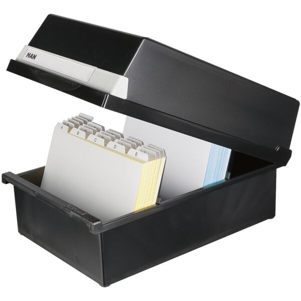 HAN Karteikasten »955« A5 quer bis zu 1300 Karten schwarz, 23.4x18x36 cm Image