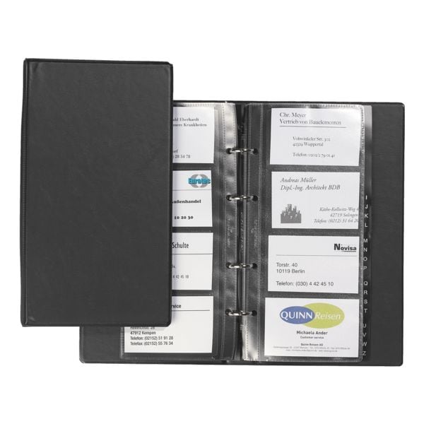 Durable Visitenkartenmappe mit Ringmechanik »Economy« schwarz, 14.5x25.5 cm Image