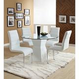 Orren Ellis Chiron 5 Piece Dining Set Wood/Glass/Metal in Black | Wayfair A7667A0A921F43E6B84EF1DF2AAD0834