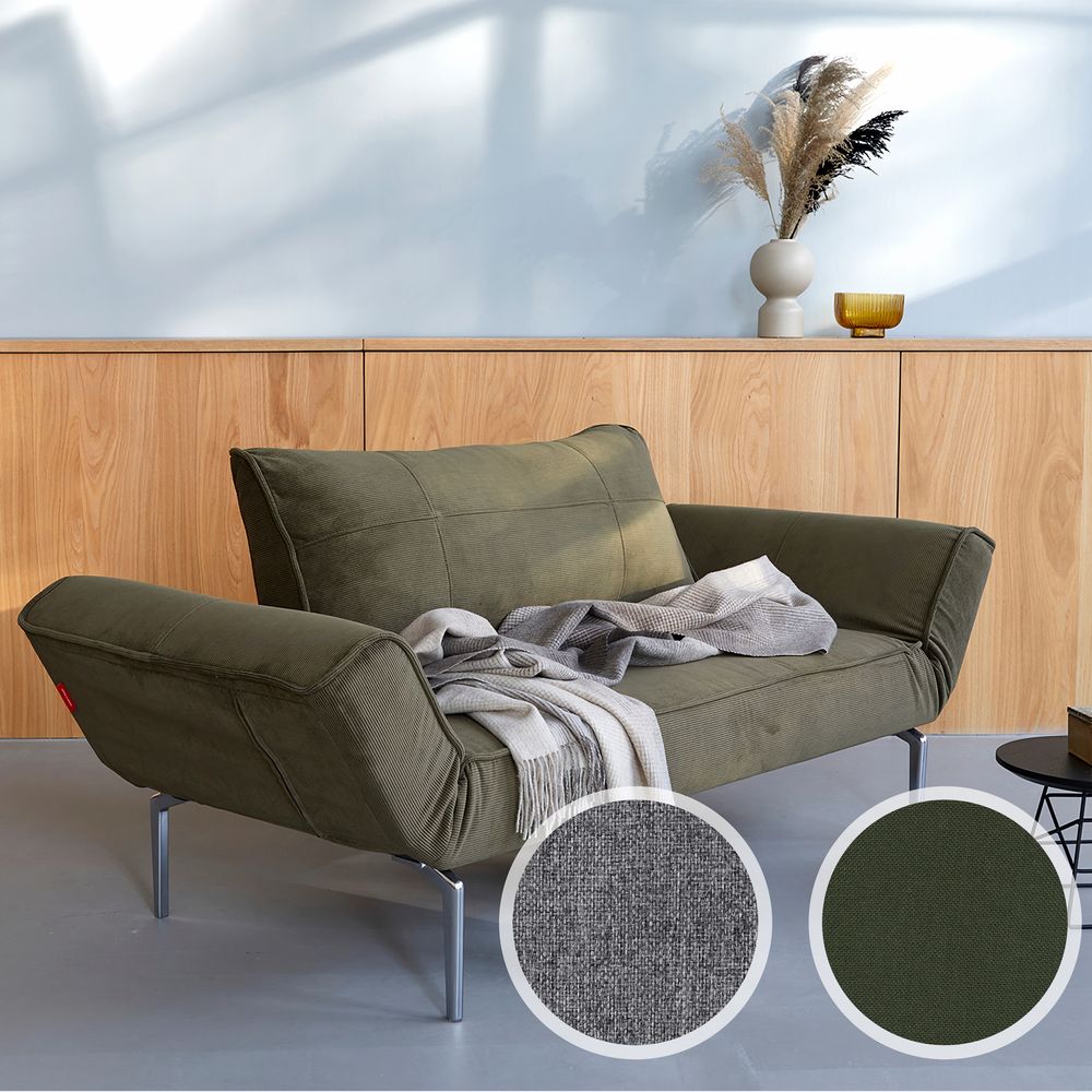 Innovation »ZEAL« Design-Sofa 565 Twist Granite / Stem helles Holz