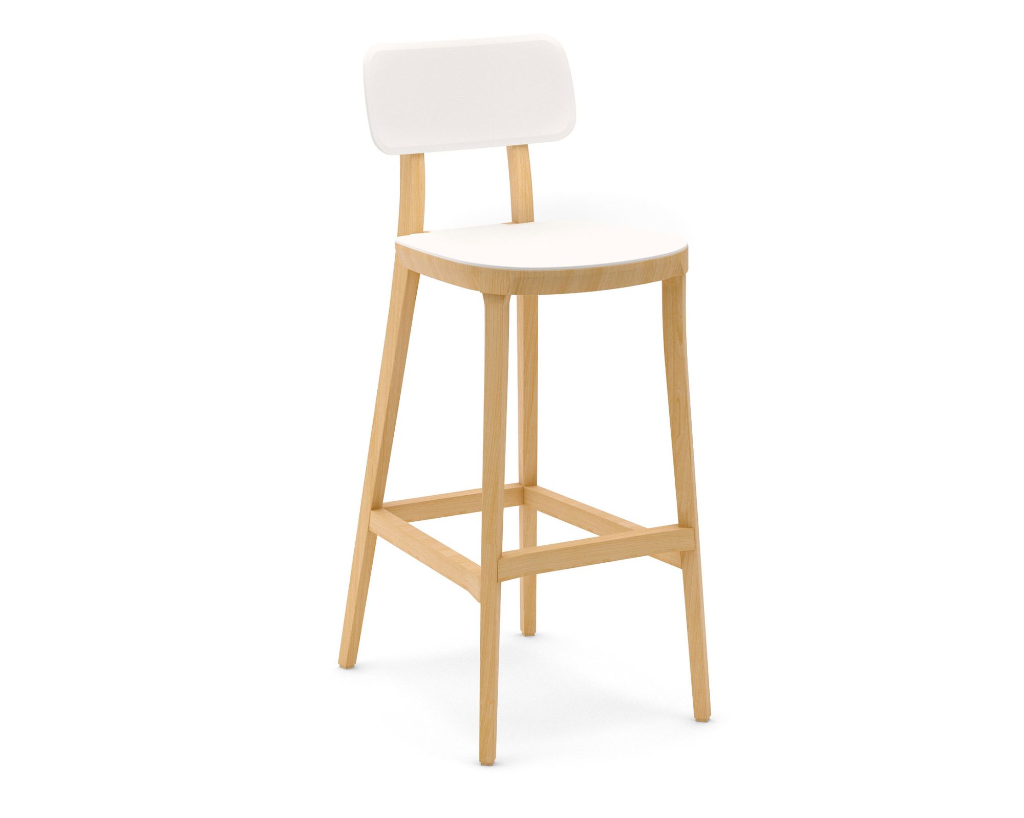 infiniti »PORTA VENEZIA« Designer-Barhocker FGLP06G Weiss lackiert / S01 Schwarz