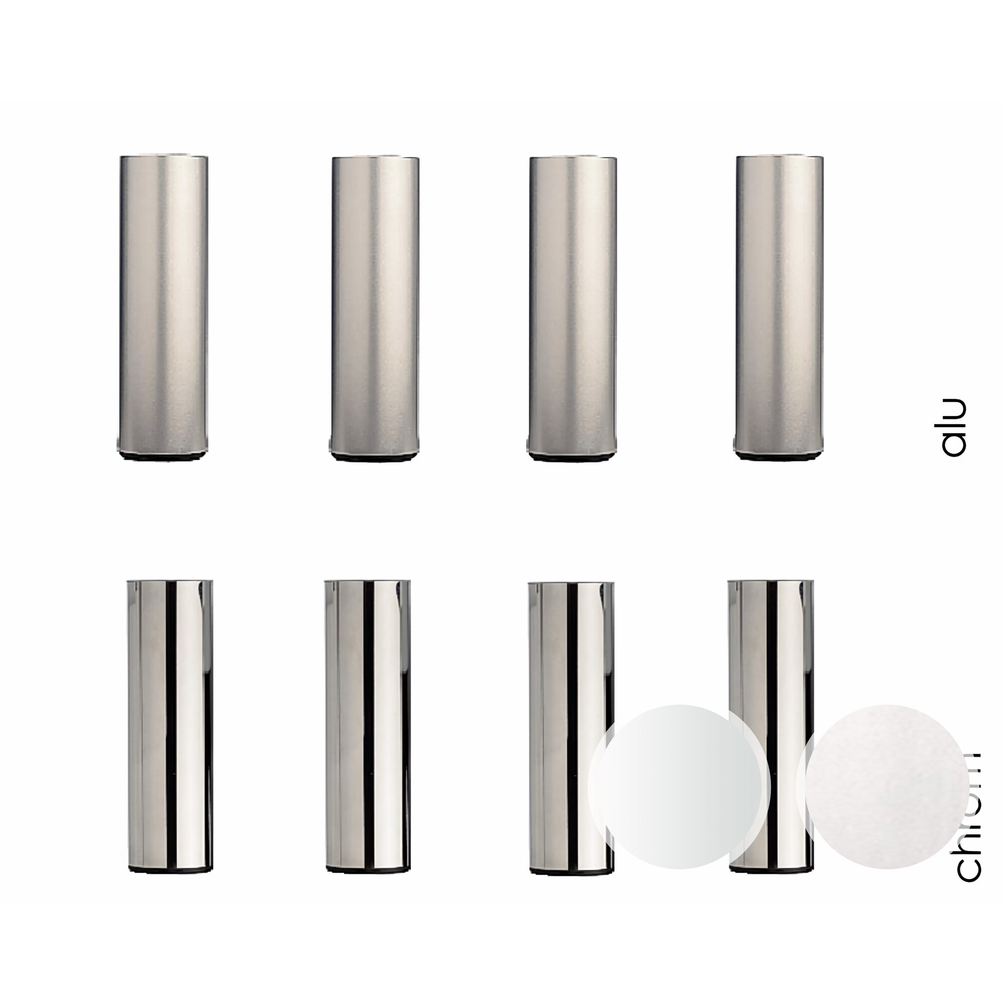 Hasena Füsse Soko 4er-Set / 20 cm / Chrom