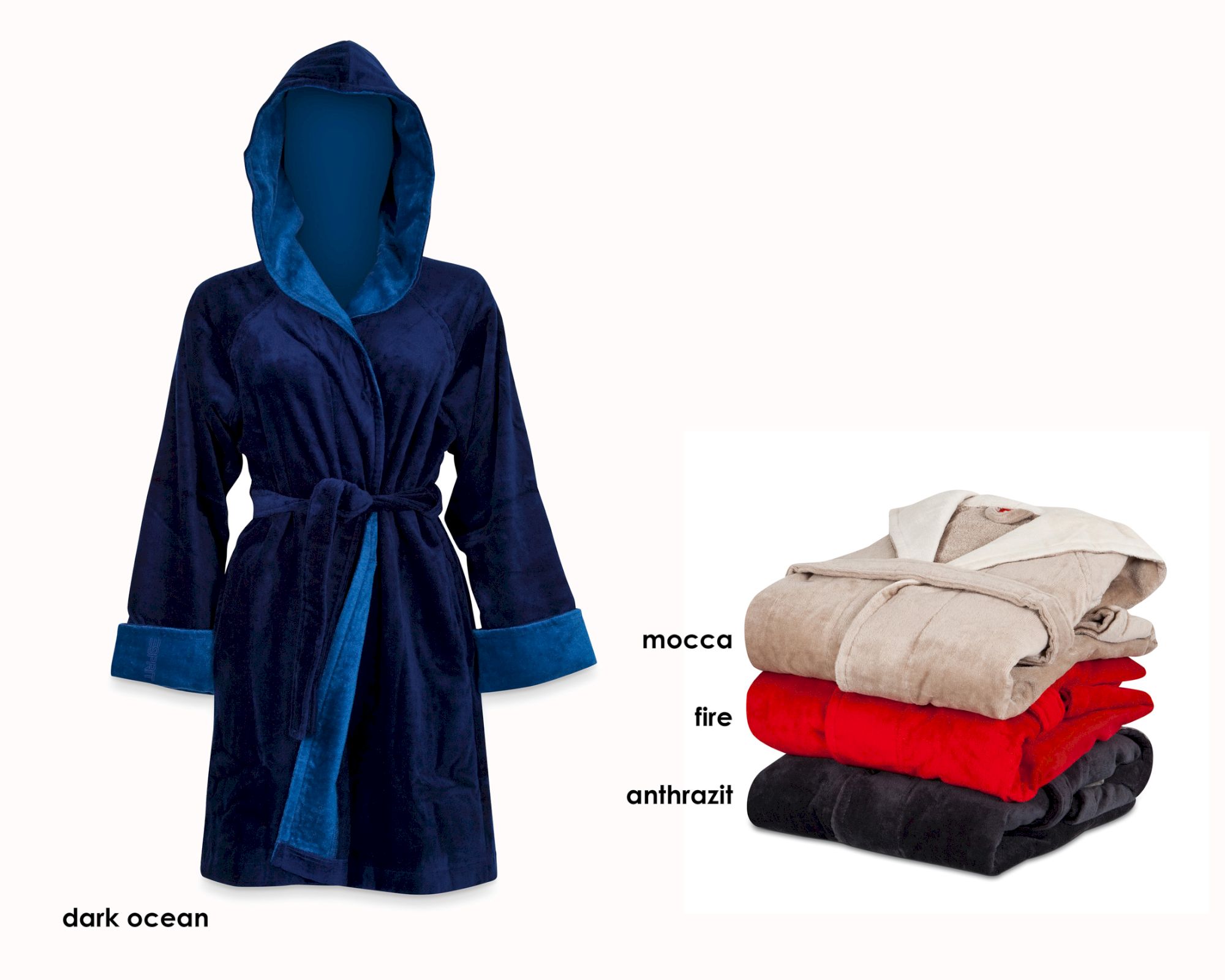 Esprit Duo Velour Bademantel fire x-large Image