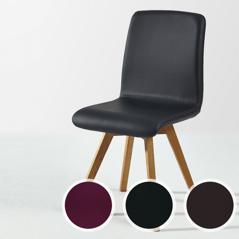 Schösswender »Karla« Wildeiche Massivholz Stuhl Echtleder braun Image