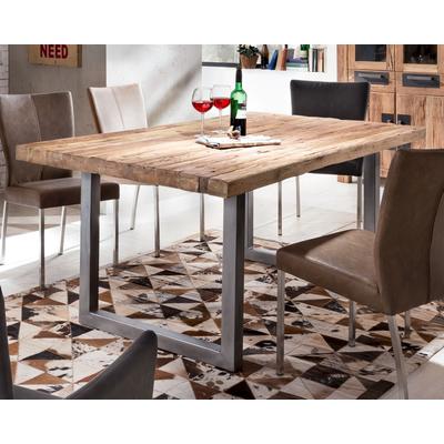 SIT Tops & Tables Esstisch Massivholz Teak 240x100 cm / Roheisen lackiert