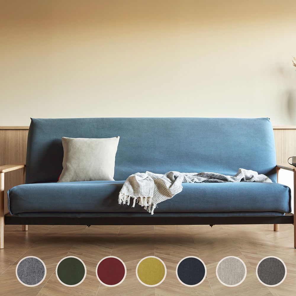 Innovation Balder Multifunktionales Klappsofa 140x200 cm / 562 Grün / Spring / mit Bezug