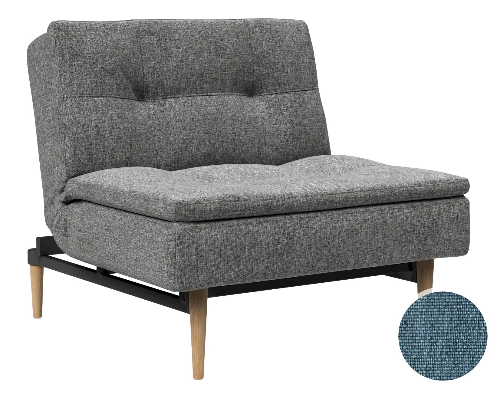 Innovation »Dublexo« Klappsessel Chrom/Matt Schwarz / 565 Twist Granite / ohne Armlehne