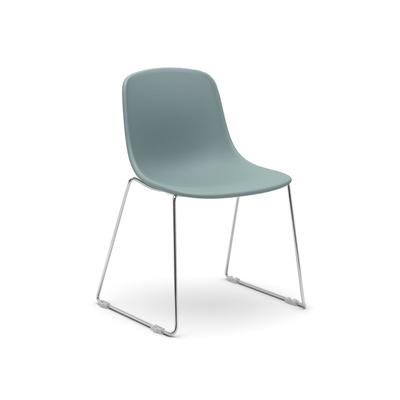 infiniti »PURE LOOP MONO« Sled gepolstert Designer-Stuhl AC30 Weiss matt lackiert / Kunstleder 1018 Image
