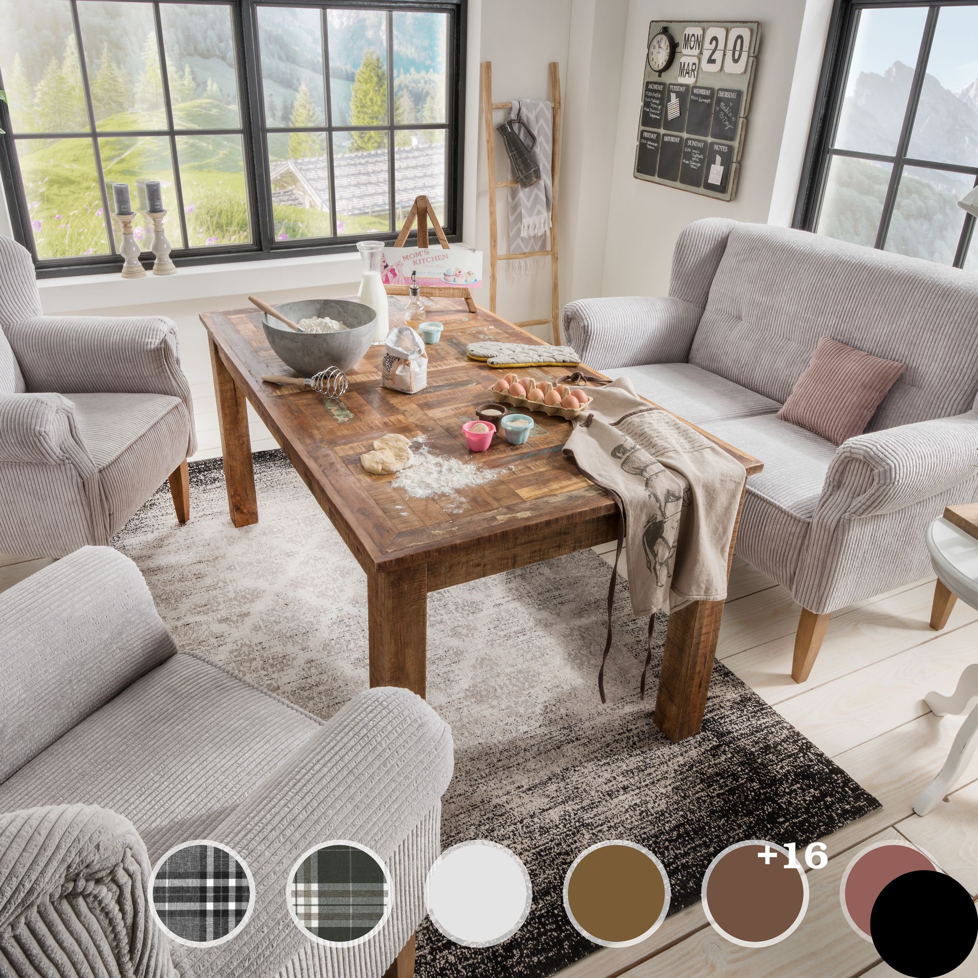 Massivholz »Pavolo« Tischsofa 2-Sitzer / PK D 4802 / Buche natur