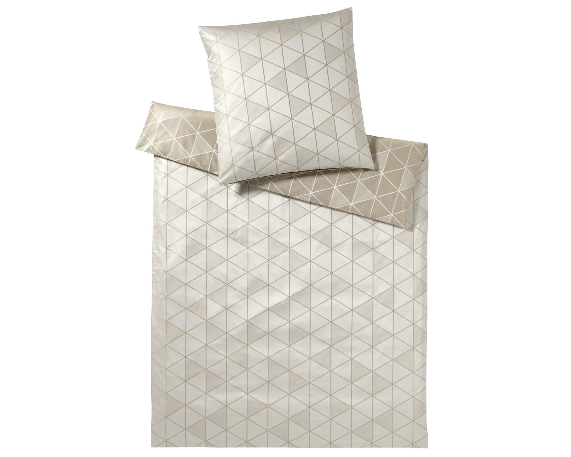 Elegante Jacquard-Satin Bettwäsche »Classic Triangel« 2213-07 Bettwäsche 155x220 cm / 80x80 cm Image
