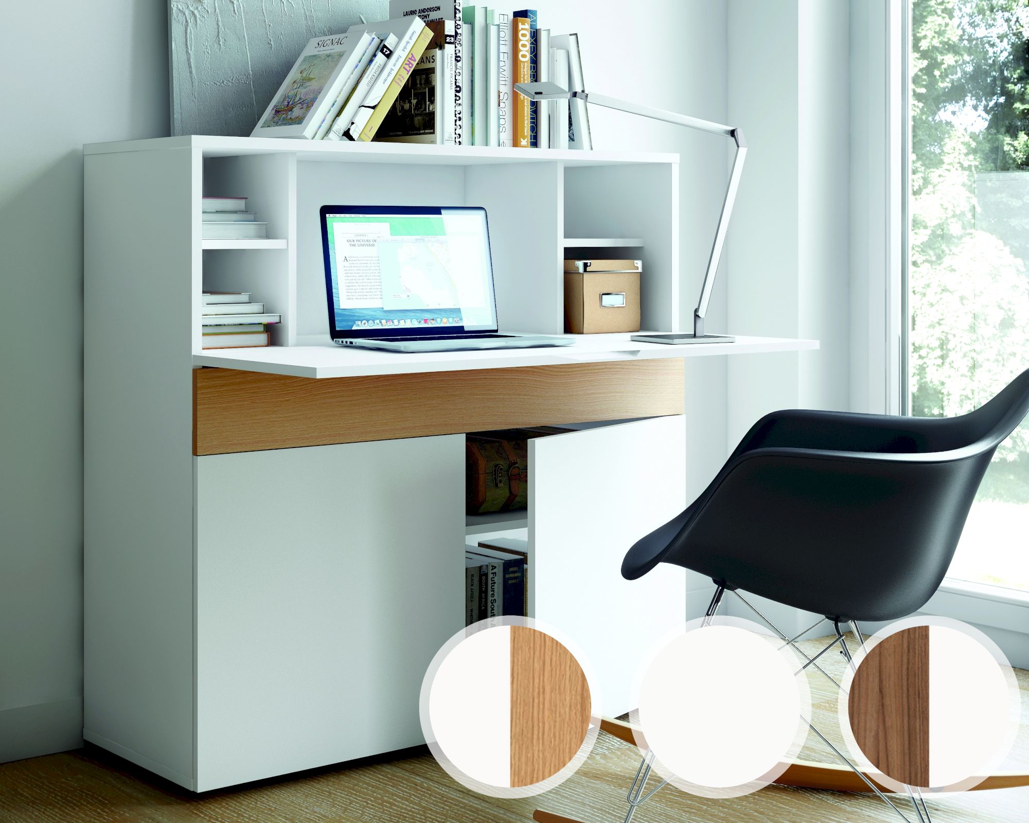 TemaHome »Focus« Sekretär Weiß - Eiche