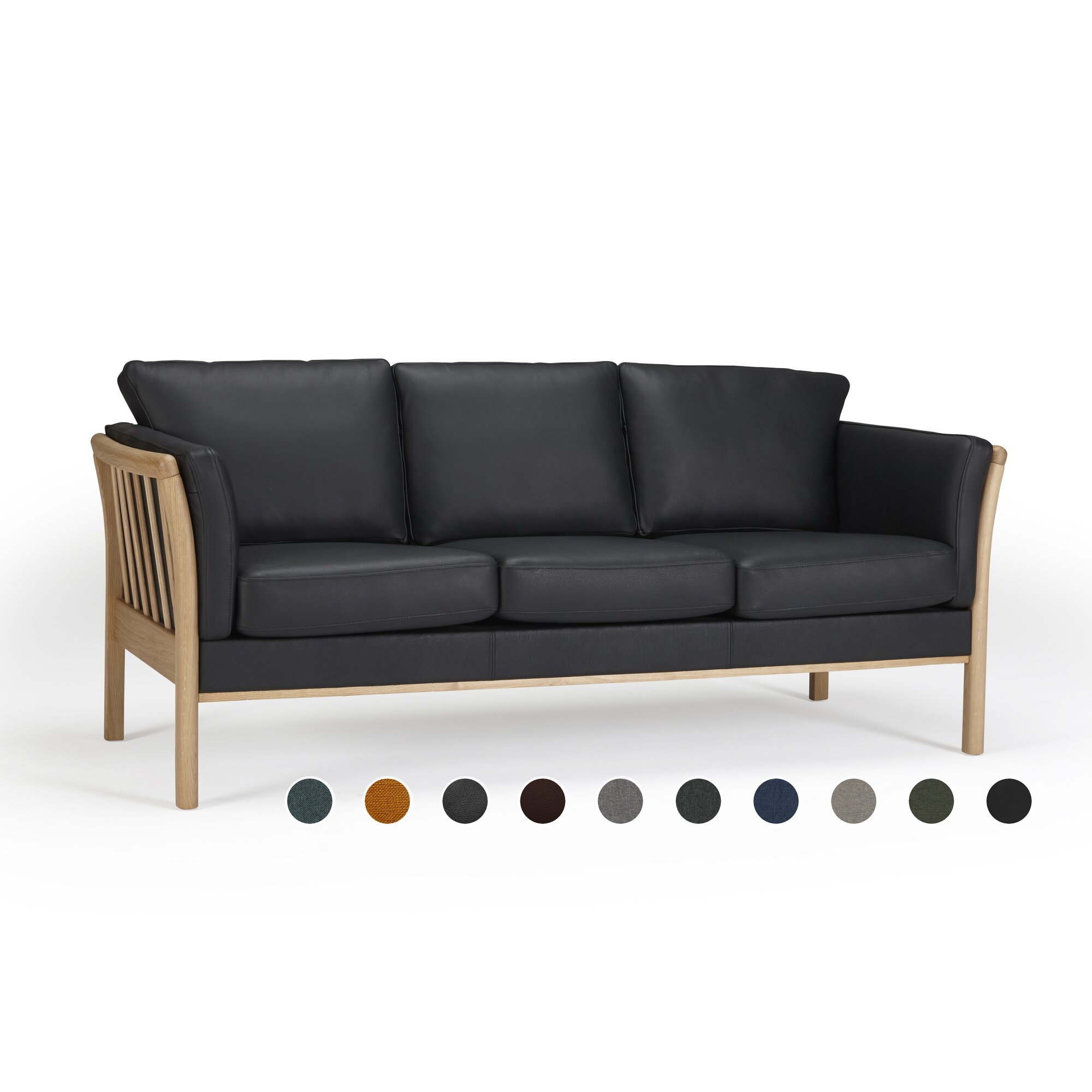 Kragelund »Aya« Couch 197x82x80 cm / 3 Sitzer / Stoff 249 Grau