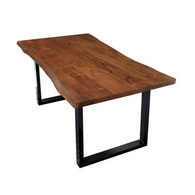 SIT Baumkante Massivholz Esstisch 26mm / 160x85 cm / natur / Metall schwarz