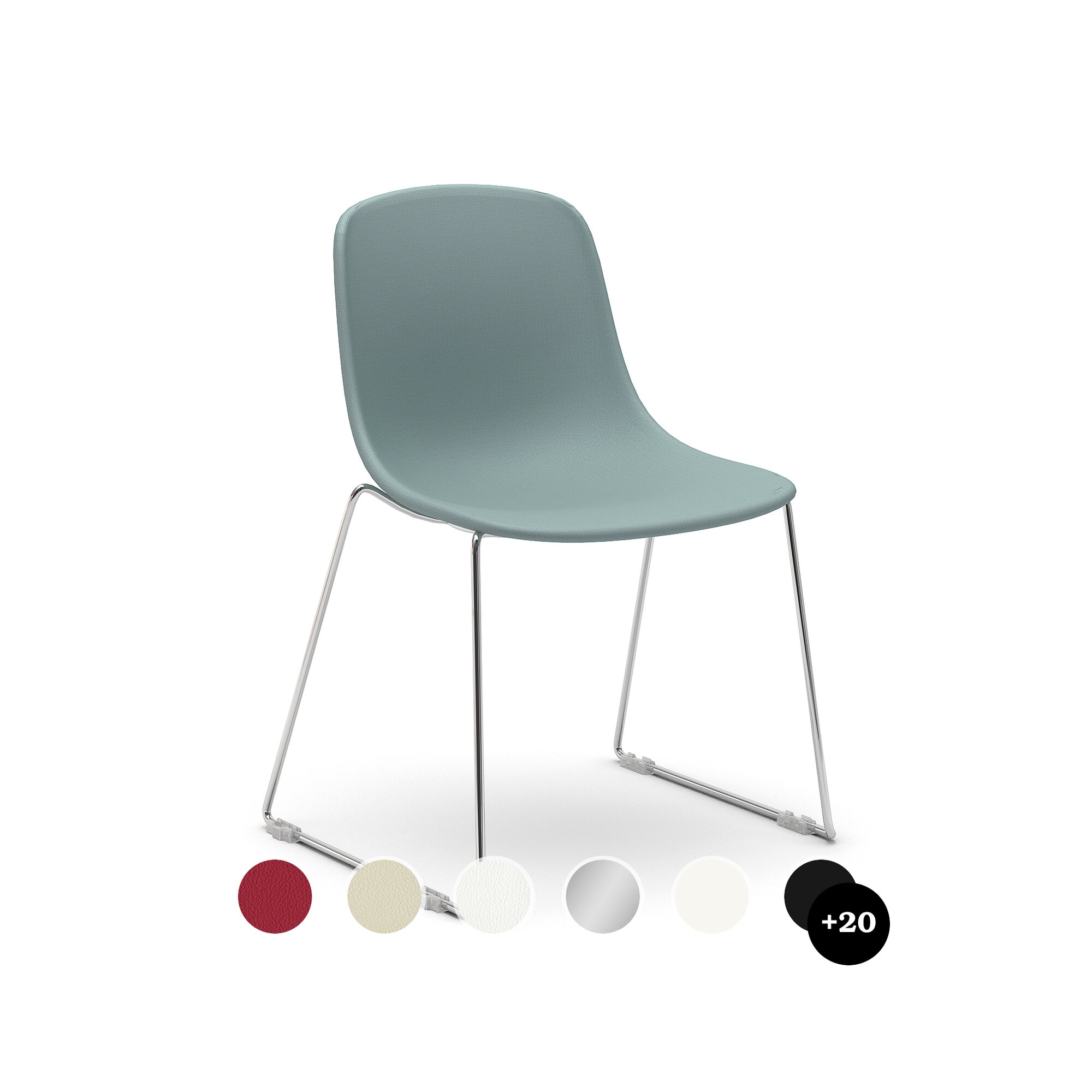 infiniti »PURE LOOP MONO« Sled gepolstert Designer-Stuhl AC01 verchromt / Stoff Byte 403 Image