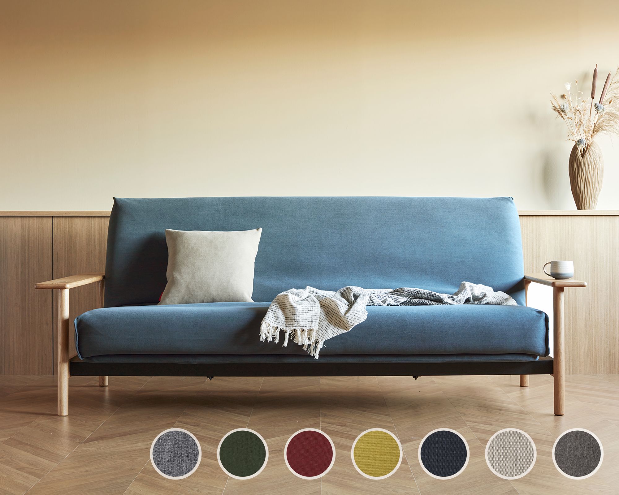 Innovation Balder Multifunktionales Klappsofa 140x200 cm / 562 Grün / Latex / ohne Bezug