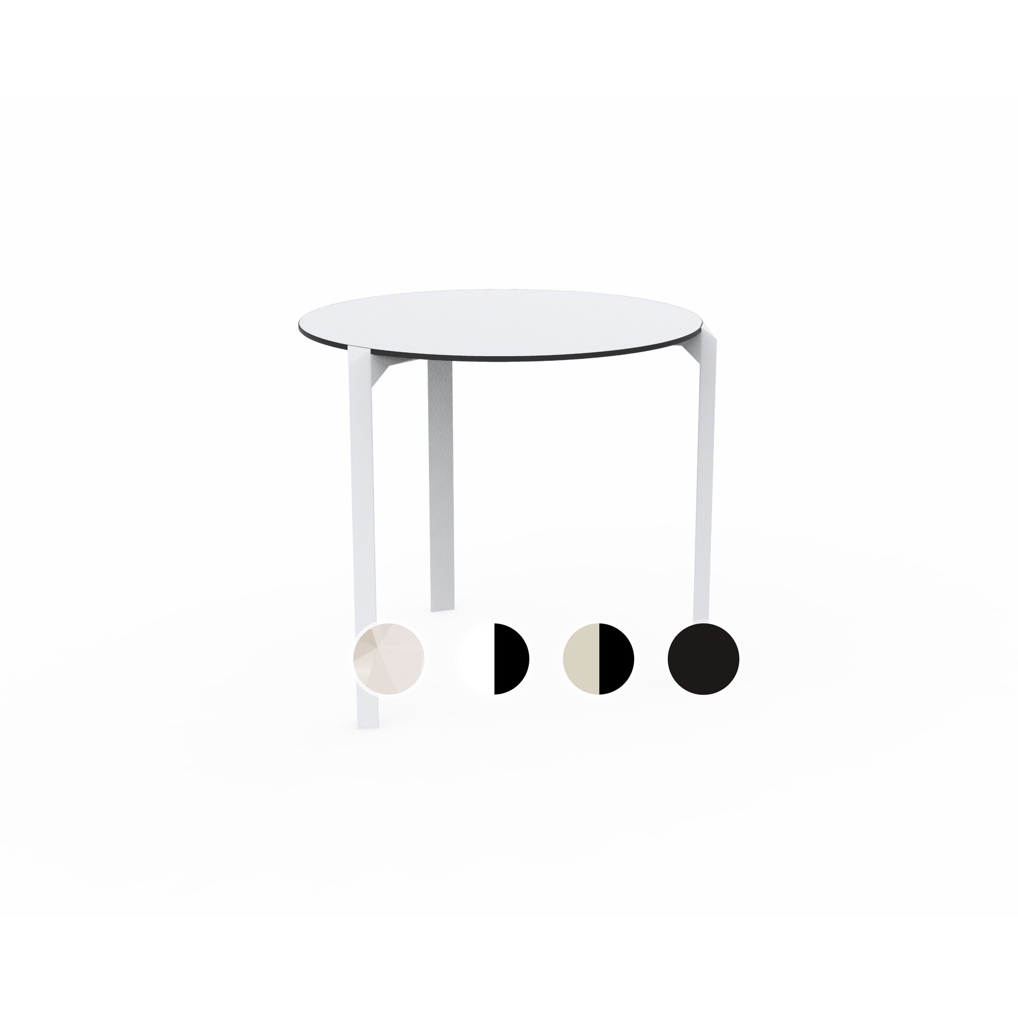 Vondom »QUARTZ« Outdoor Tisch rund Ecru/Black / H 73 cm / Ø 79 cm