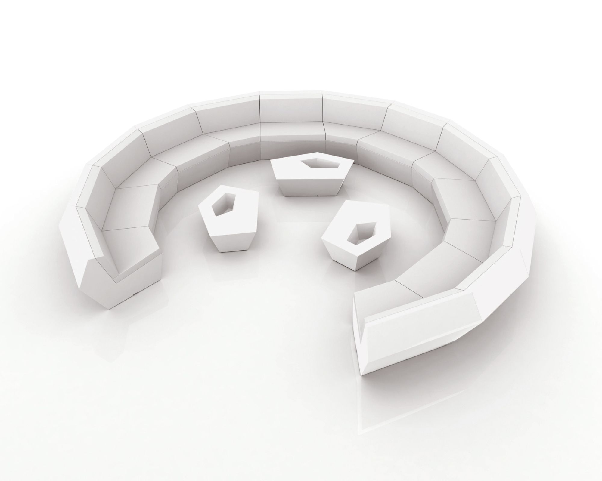 Vondom »FAZ« Outdoor Modul Eckmodul 45° / Lackiert Hochglanz / Champagner / B 120 x H 70 x T 100 cm Image