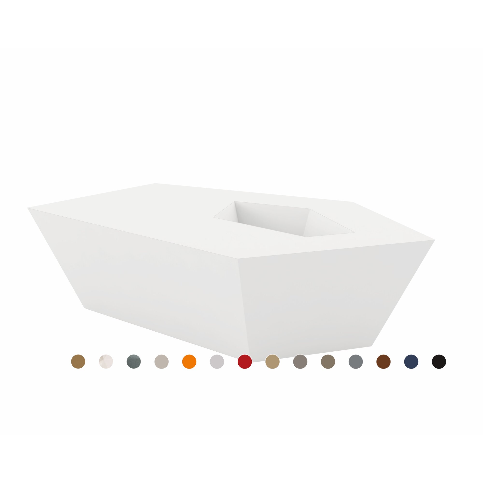 Vondom »FAZ« Outdoor Beistelltisch Klein / B 60 x H 22 x T 57 cm / Lackierung Hochglanz / Steel