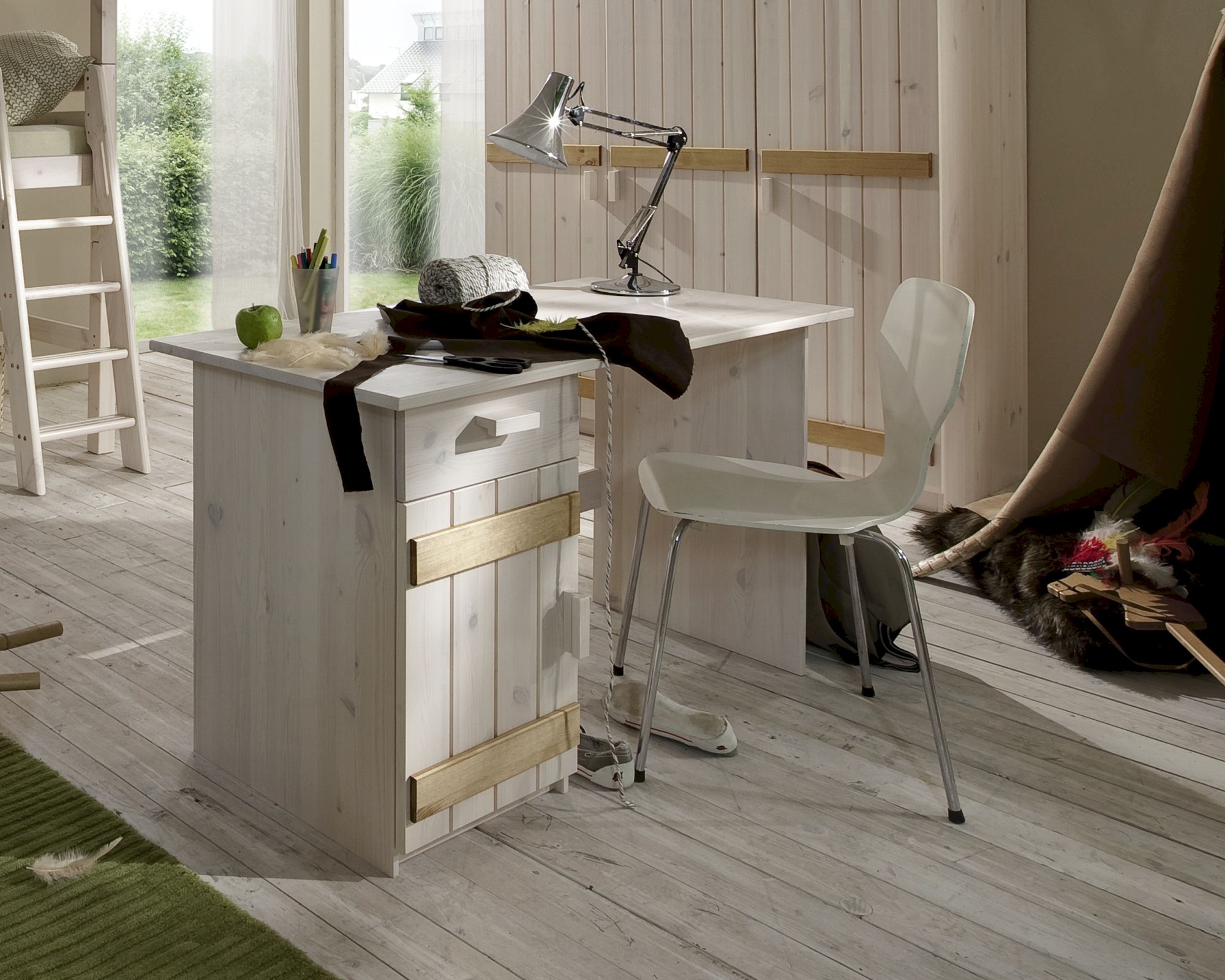 INFANSKIDS Kinderzimmer Schreibtisch weiss / B 124 x H 75 x T 60 cm Image