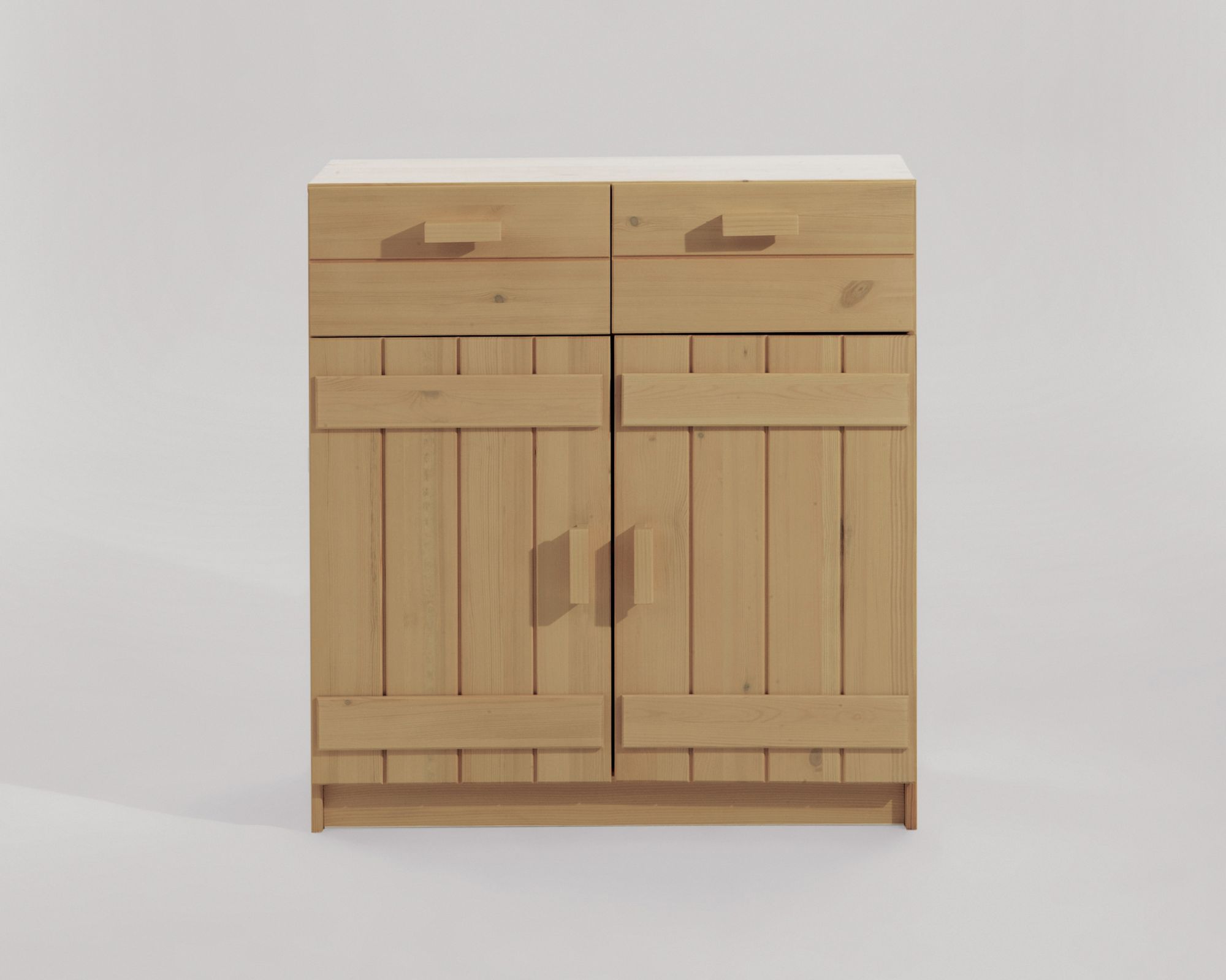 INFANSKIDS Kinderzimmer Kommode - 2 Türen, 2 Schubfächer weiss/flieder / B 81 x H 88 x T 33,5 cm