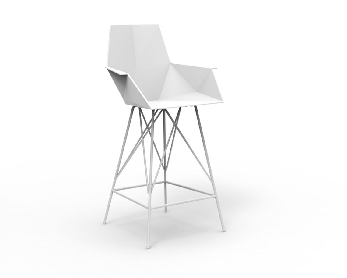 Vondom »FAZ« Outdoor Barhocker mit Armlehne Niedrig 66 cm / B 57 x H 102 x T 51 cm / Ecru Image
