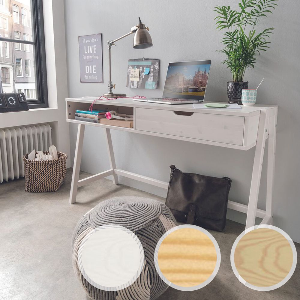 INFANSKIDS Schreibtisch - höhenverstellbar Kiefer natur lackiert / ohne Schublade