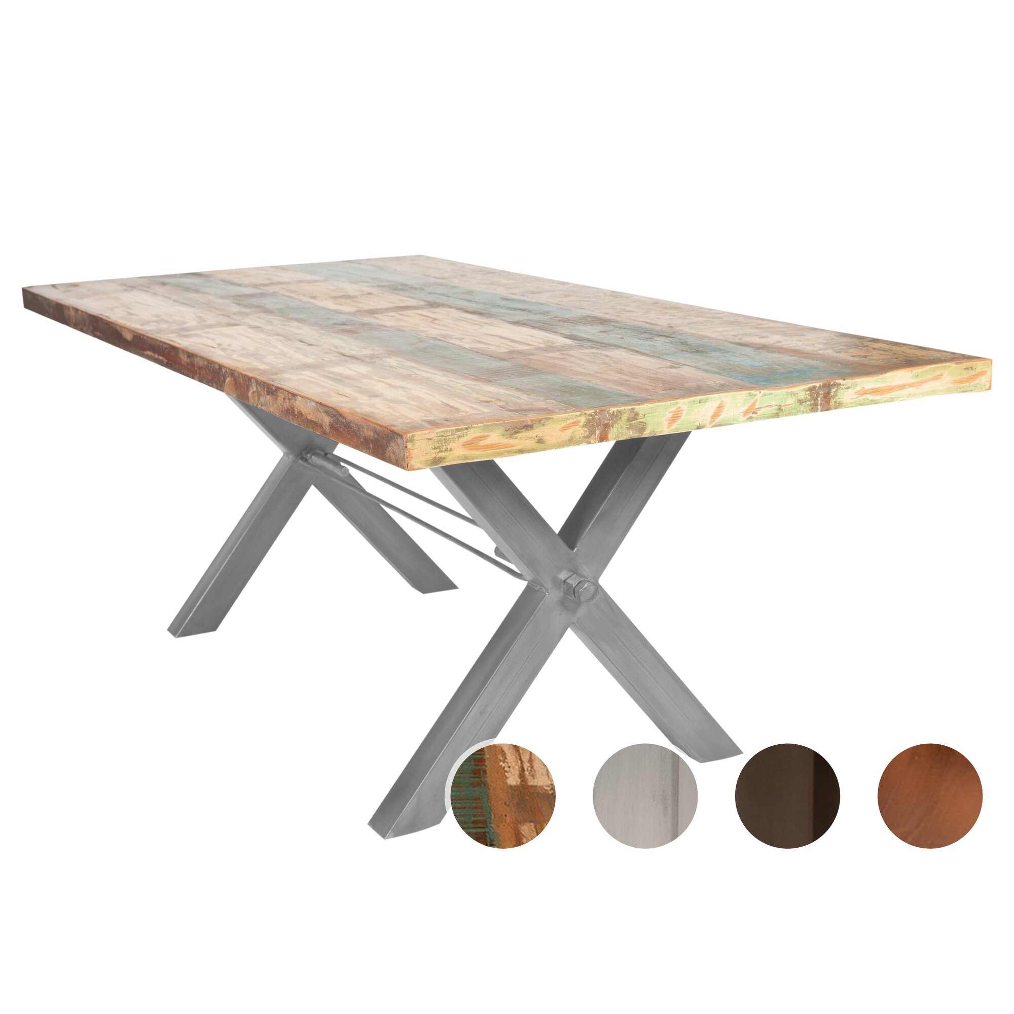 SIT Tops & Tables Esstisch Massivholz Retro lll 200x100 cm / Eisen antiksilber