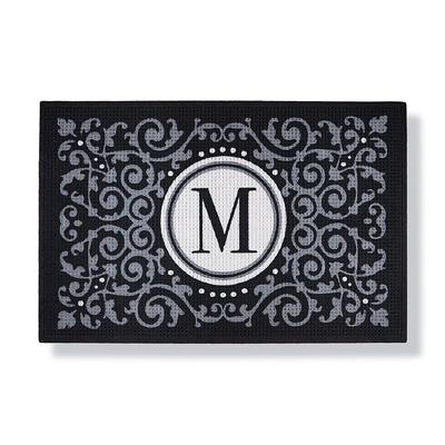 Water & Dirt Shield Expressions Monogrammed Door Mat - Charcoal, 30" x 45" - Frontgate