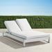 Palermo Double Chaise Lounge with Cushions in White Finish - Rain Resort Stripe Dove - Frontgate