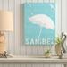 Highland Dunes Mina 'White Umbrella Sanibel' by Graffitee Studios Graphic Art on Wrapped Canvas in Aqua Canvas | 24 H x 18 W x 1.5 D in | Wayfair