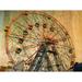 Latitude Run® Dahle 'Wonder Wheel Coney Island' by Graffitee Studios Photographic Print on Wrapped Canvas in Brown/Red | Wayfair