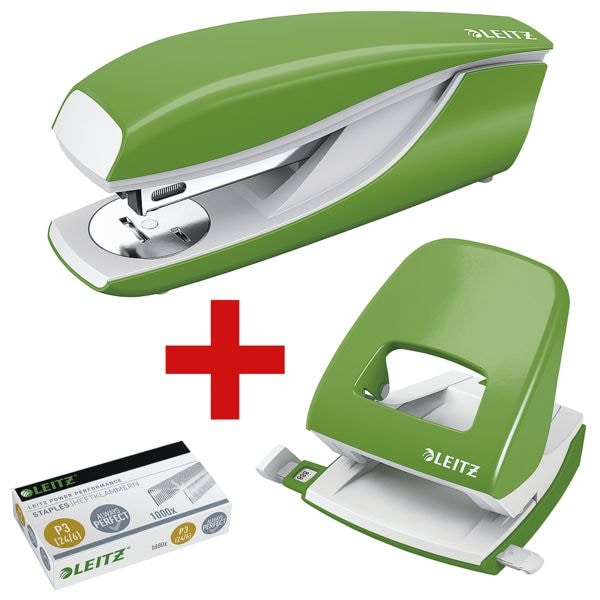 Leitz Tacker / Heftgerät »5502 NeXXt« inkl. Locher »5008 NeXXt« und Heftklammern »24/6 grün, 4x5.8x14.5 cm Image