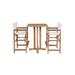 Rosecliff Heights Crider Square 2 - Person 32" Long Teak Bar Height Outdoor Dining Set Wood/Teak in White | 45 H x 32 W x 32 D in | Wayfair