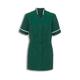 Workwear World WW102 Ladies Mandarin Stand Collar Nurse, Healthcare or Therapist Contrast Piped Tunic (14, Bottle/White Piping)
