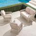 Hampton 3-pc. Loveseat Set in Ivory Finish - Sailcloth Cobalt with Natural Piping, Sailcloth Cobalt with Natural Piping - Frontgate