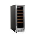 Cookology CWC300SS Freestanding Undercounter Fridge Cabinet 30cm Wine Cooler, 20 Bottle, 60 Litre Capacity, with Digital Temperature Control and Reversible Door - in Stainless Steel