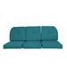 Red Barrel Studio® Lavoris Wicker Indoor/Outdoor Sunbrella Seat Cushion in Green/Blue | 4 H x 69 W in | Wayfair 2C499EAEFF3848CAA8501C19C1D14233