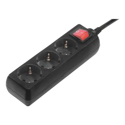 Hama 3-fach-Steckdosenleiste schwarz 1,4 m Kabellänge schwarz, 5x19.5x4.5 cm